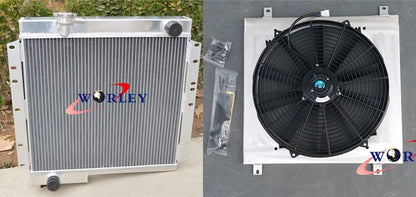 62mm Aluminum Radiator with Shroud and Fan for Toyota Land Cruiser BJ40 BJ42 HJ45 (1975–1984)