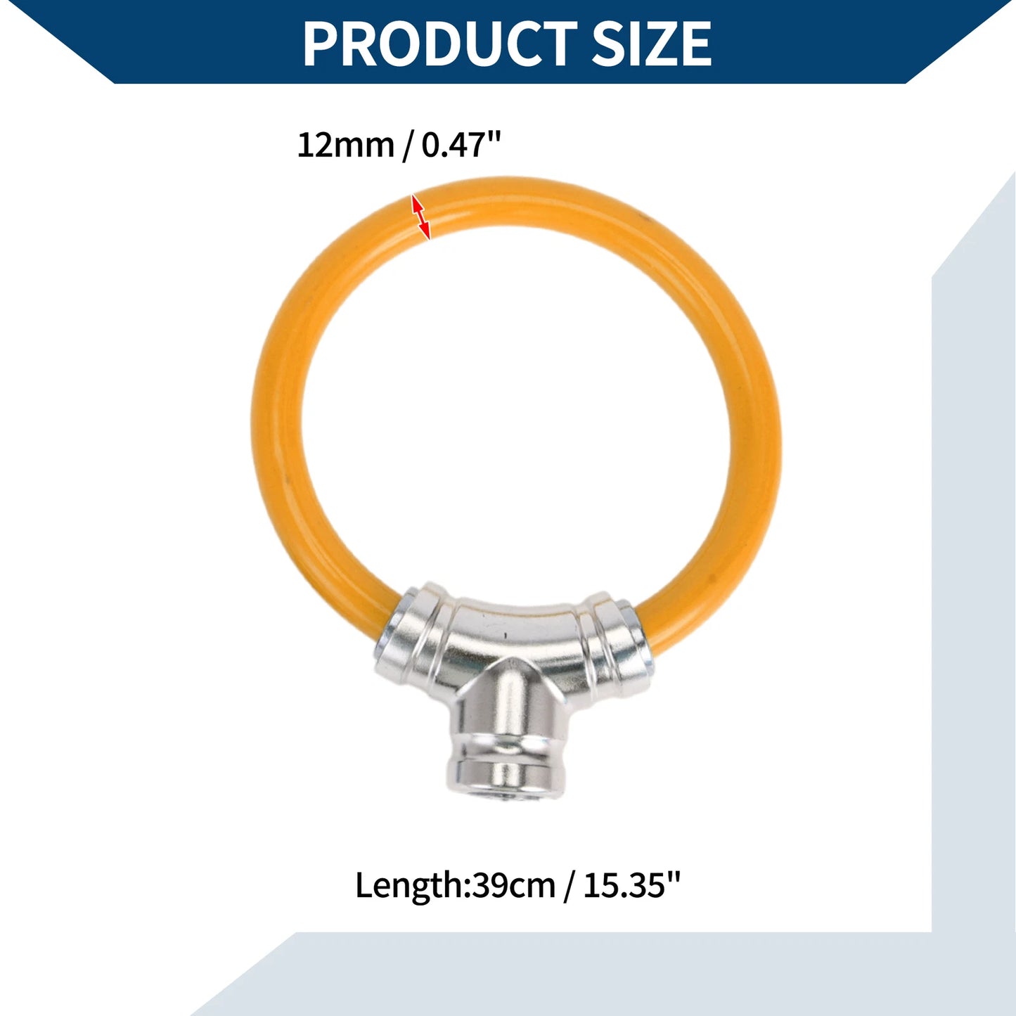 1 Pc Portable Anti-Theft Bicycle Lock Ring Cable Mini Lock - Orange