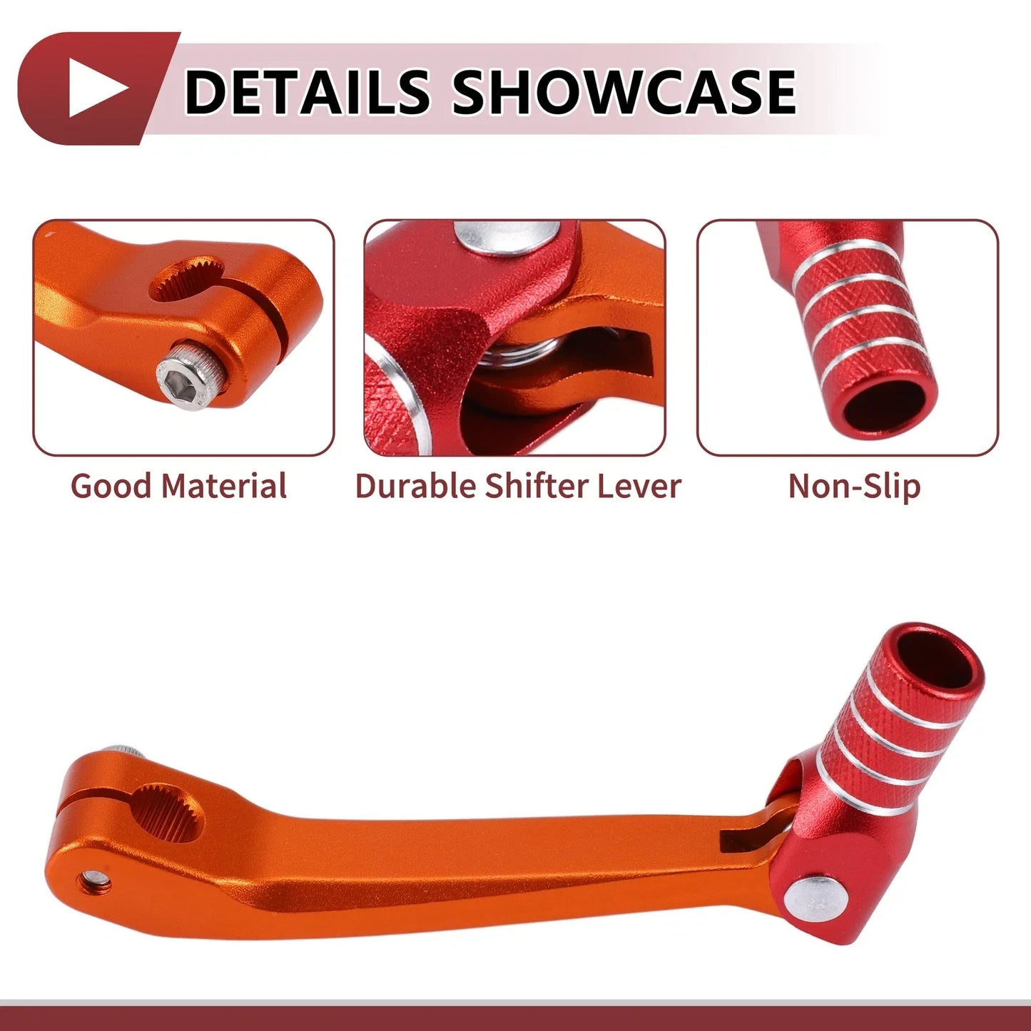 Shifter Lever for Honda CRF150F 2003-2017 - Orange Red Silver Tone