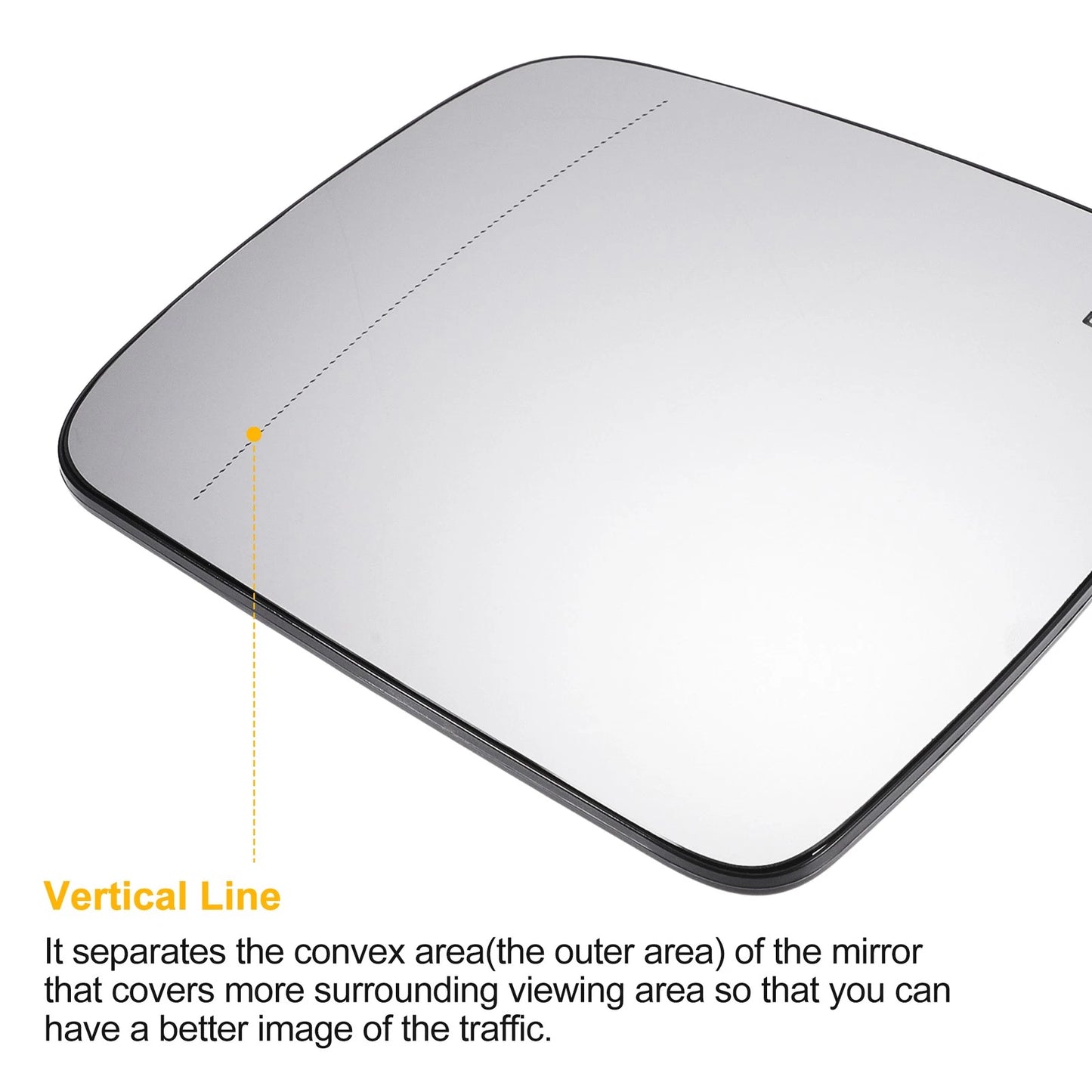 Left White Heated Mirror Glass for Jeep Grand Cherokee, Dodge
