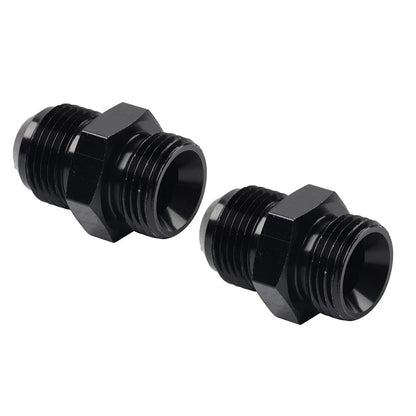 Black Aluminum AN10 Flare to 6AN ORB Male Fitting Adapter w/ O-Rings