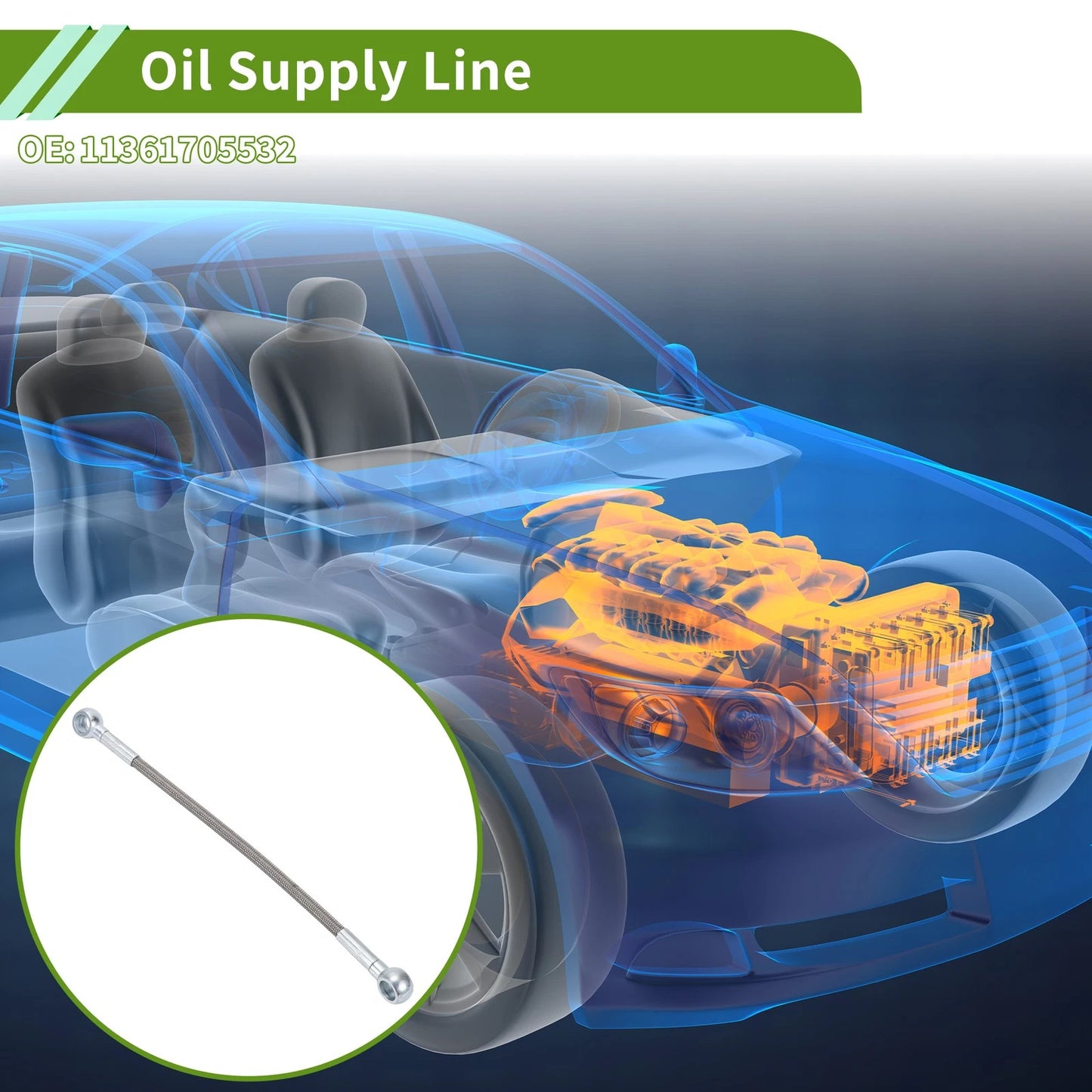 Oil Line for BMW E36 E46 E39 Z3 Z4 M50 M52 M54 (1992–2006) No. 11361705532 Stainless Steel