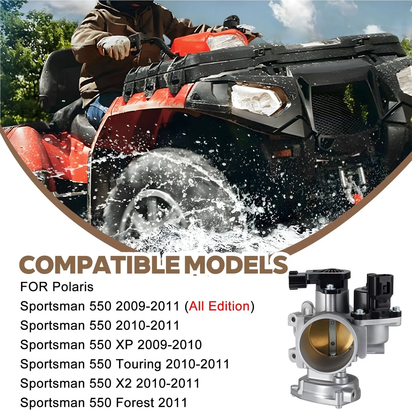 Throttle Body Assembly for Polaris Sportsman 550 (2010–2011)