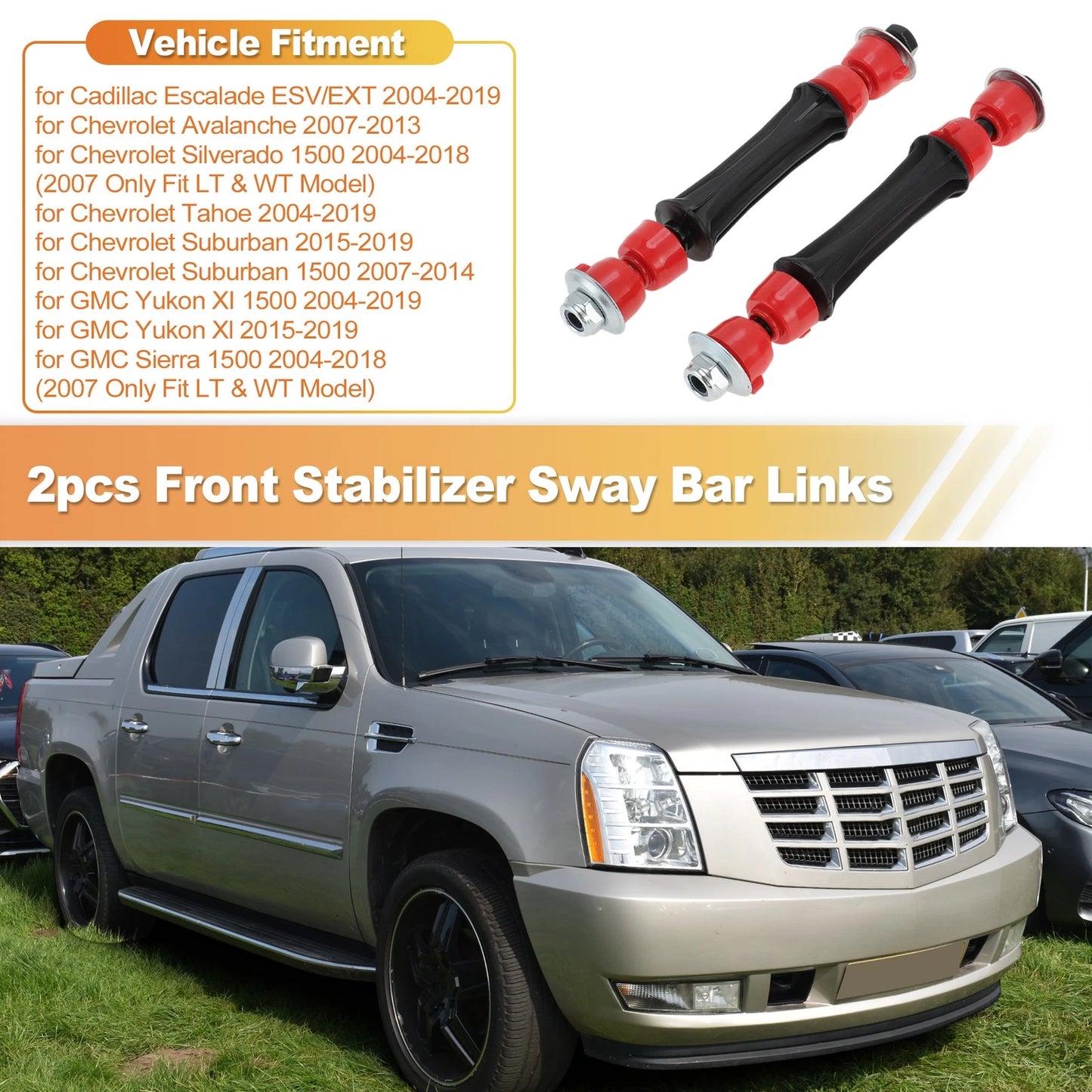 2X Front Sway Bar Links for Cadillac Escalade, Chevy Silverado (No.K700538)