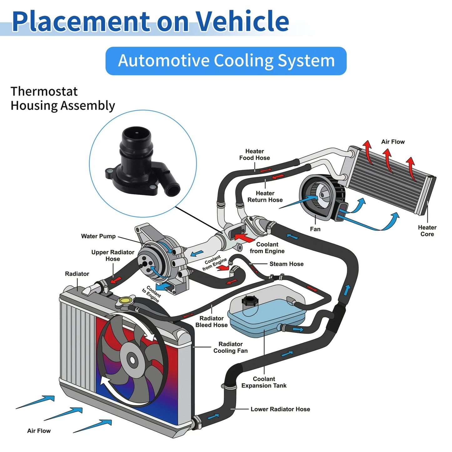 Engine Coolant Thermostat for Buick Encore (2013–2021) 1338031/25200455