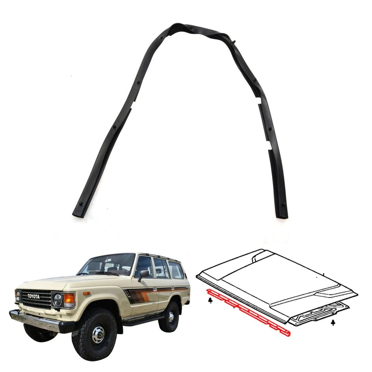 Hood to Radiator Support Seal for Toyota Land Cruiser (1980–1992)