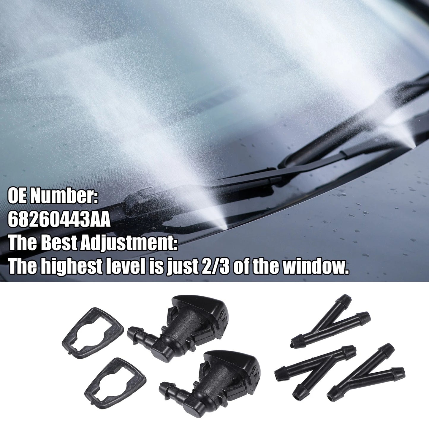 Set of 1 Windshield Washer Nozzle No.68260443AA for Jeep Grand Cherokee (2011–2021)