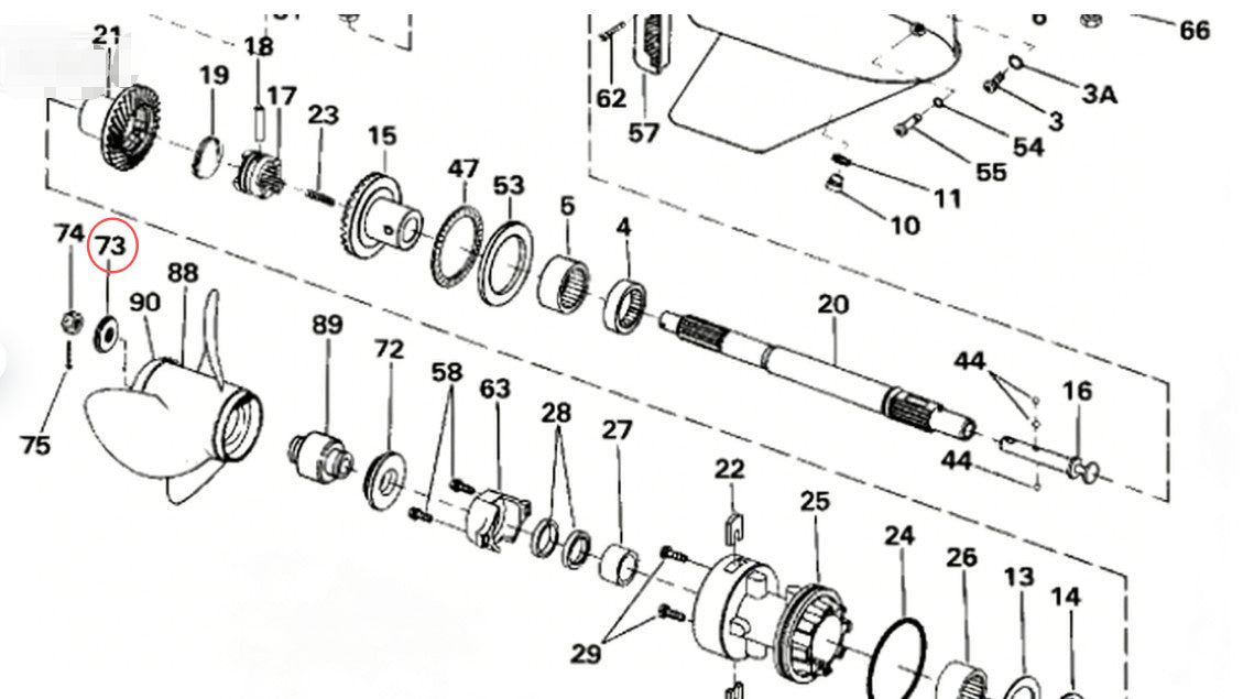 Propeller Shaft Spacer for OMC Johnson Evinrude (Year Range Not Specified)