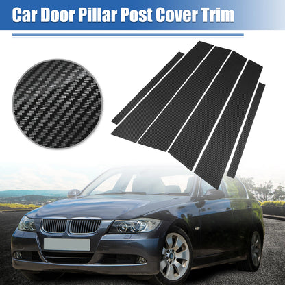 Gloss Carbon Pattern Door Window Pillar Post Cover Trim for BMW 3 Series (2006–2013)