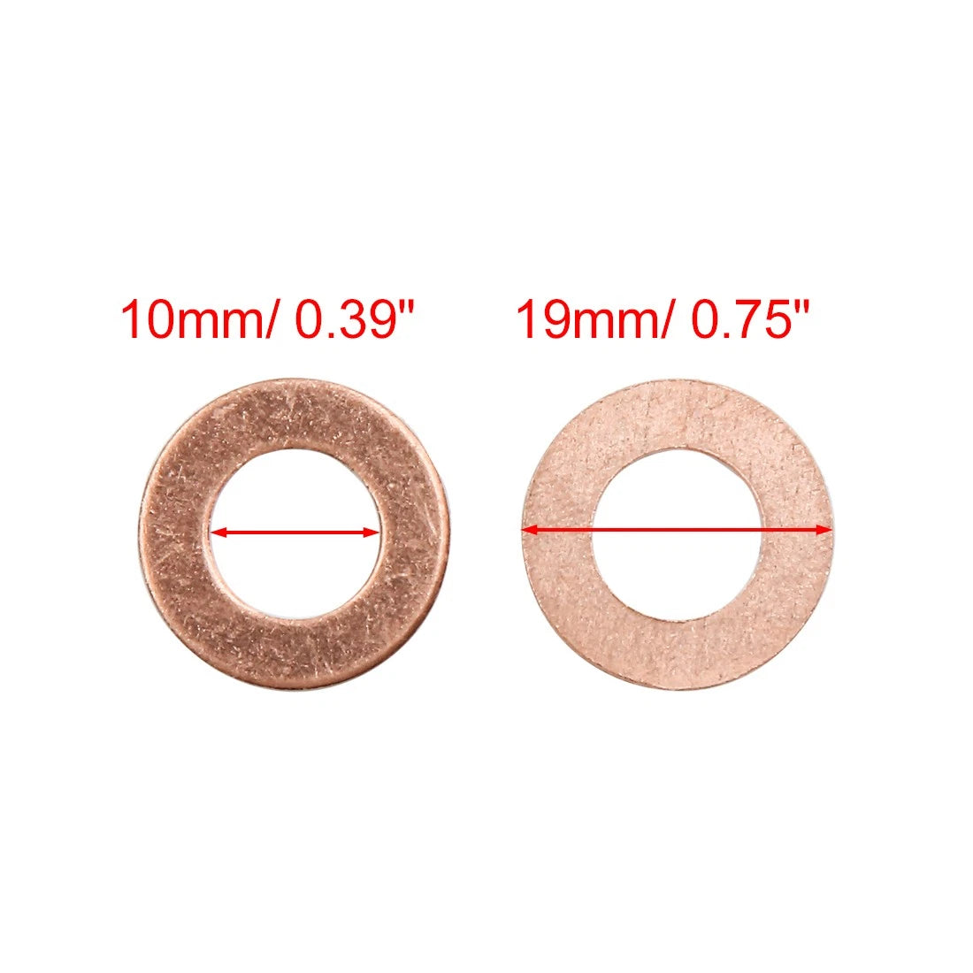 10pcs 10mm Inner Dia Copper Washers for Automotive Applications