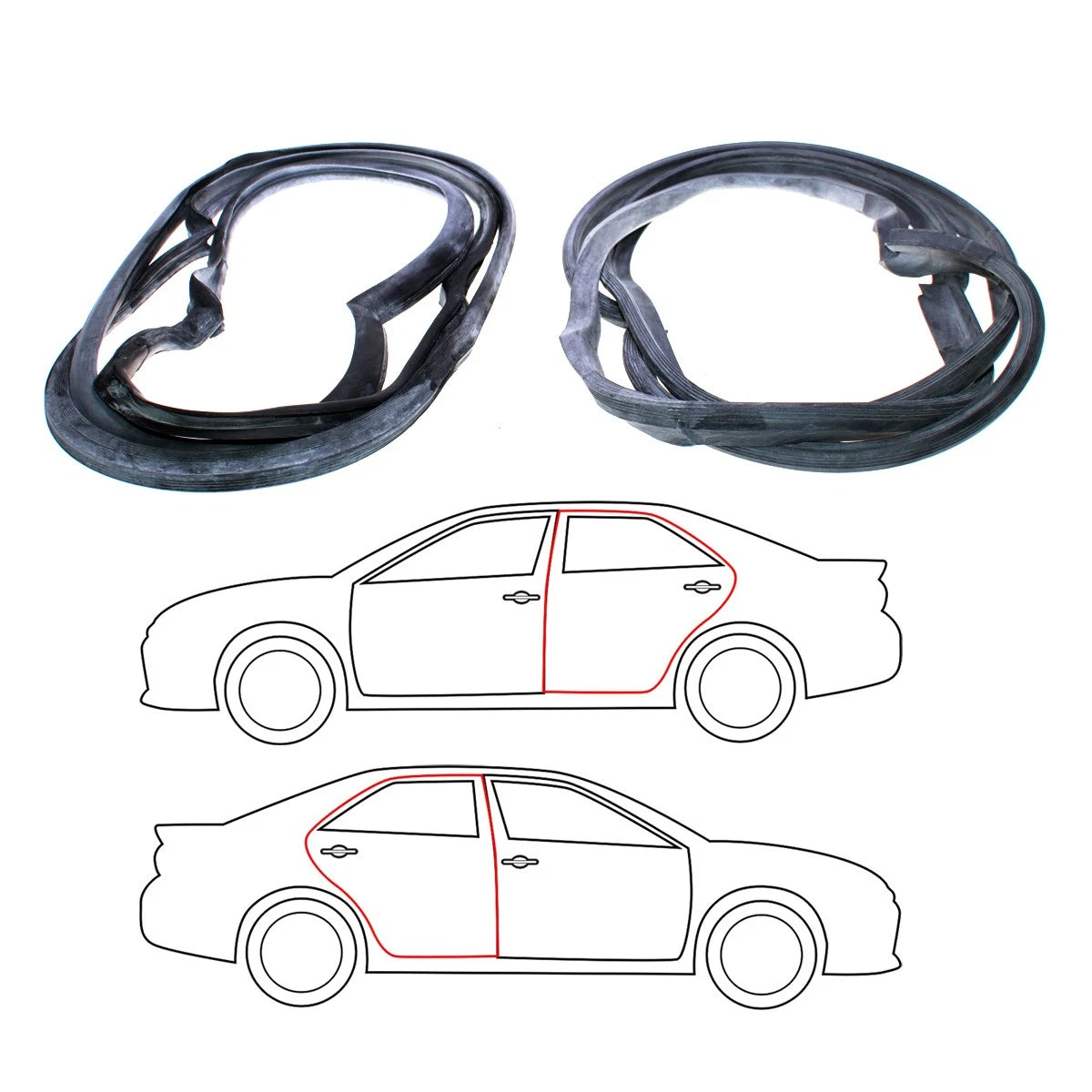 Rear Door Weatherstrip Pair for Mercedes Benz W115 (1968–1976)