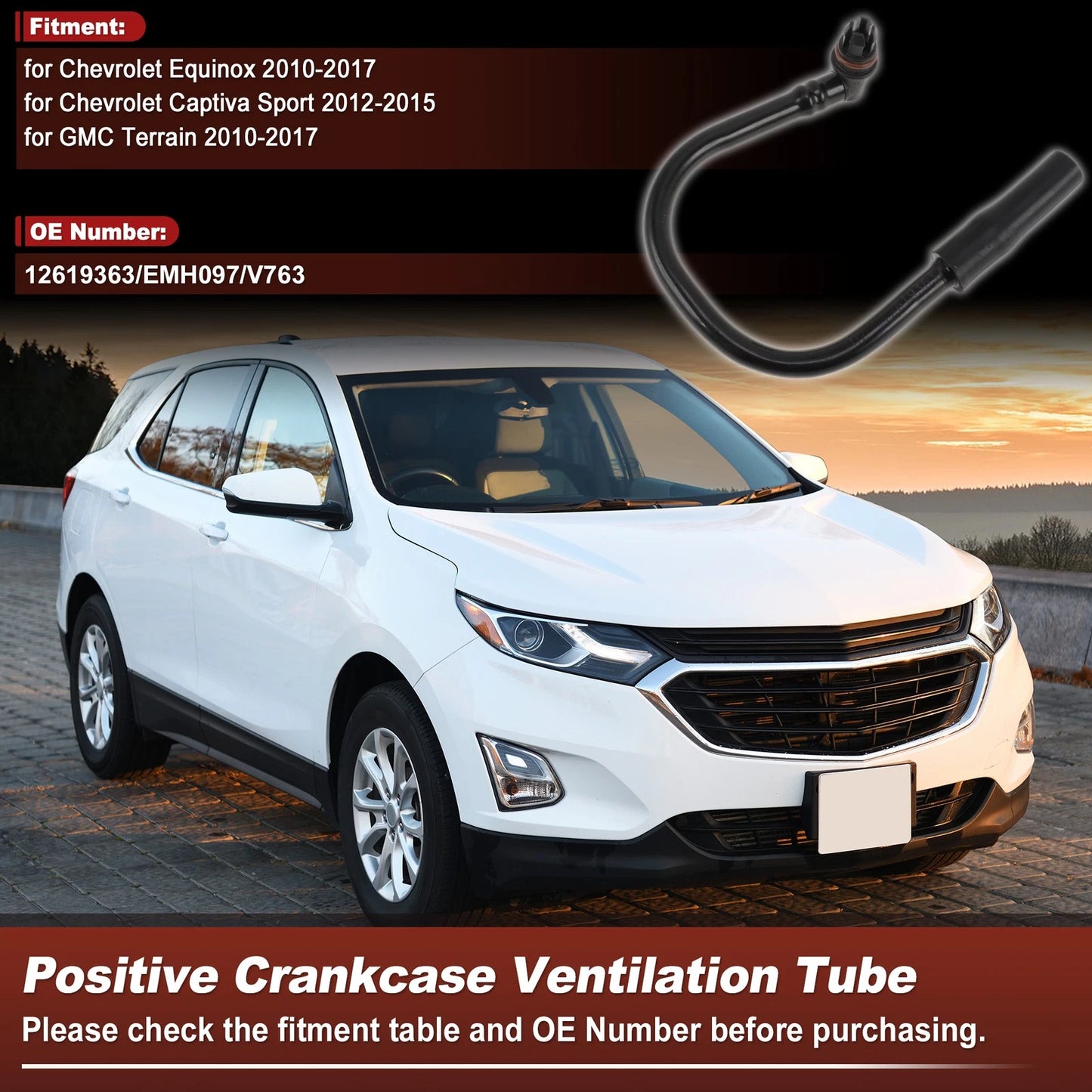 Positive Crankcase Ventilation Hose for Chevrolet Equinox (2010–2017) 12619363