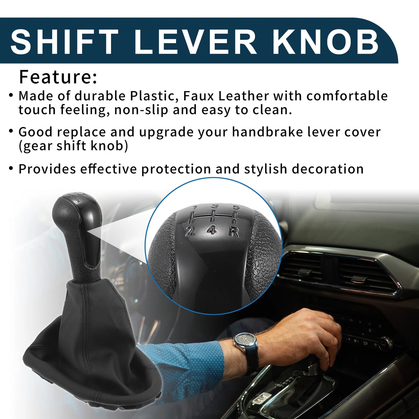 5 Speed Manual Gear Shift Knob with Cover for Chevrolet Spark (2011–2016)