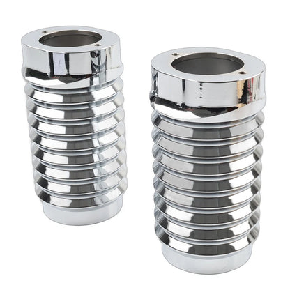 Chrome Retro Fork Boot Slider Covers for Harley Tour Road Street Tri Glide