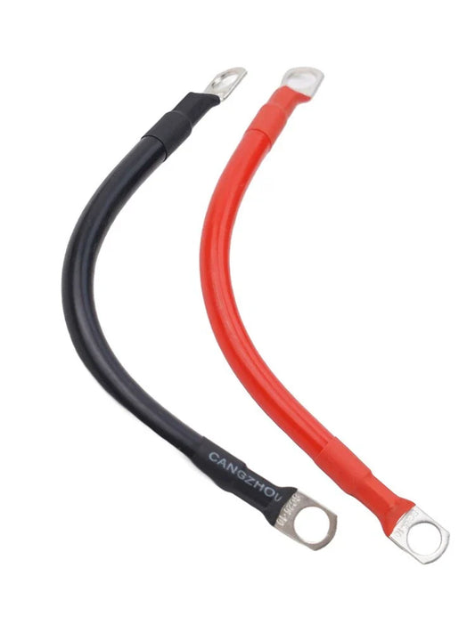Cable 19cm 12v Battery Connector Cable 100A Wire & Lugs Red/Black for Power