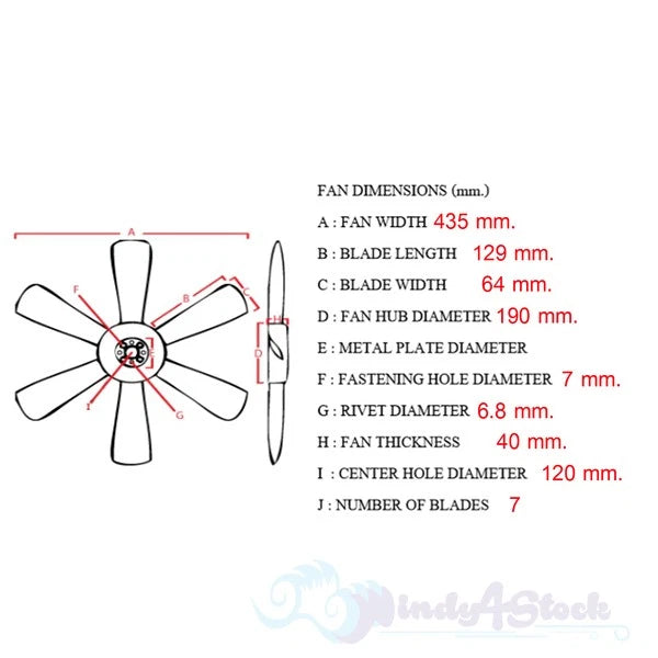 Engine Cooling Fan Blade for Toyota Hilux (1997–2005)