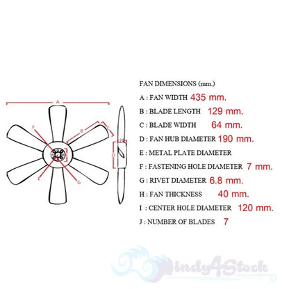 Engine Cooling Fan Blade for Toyota Hilux (1997–2005)