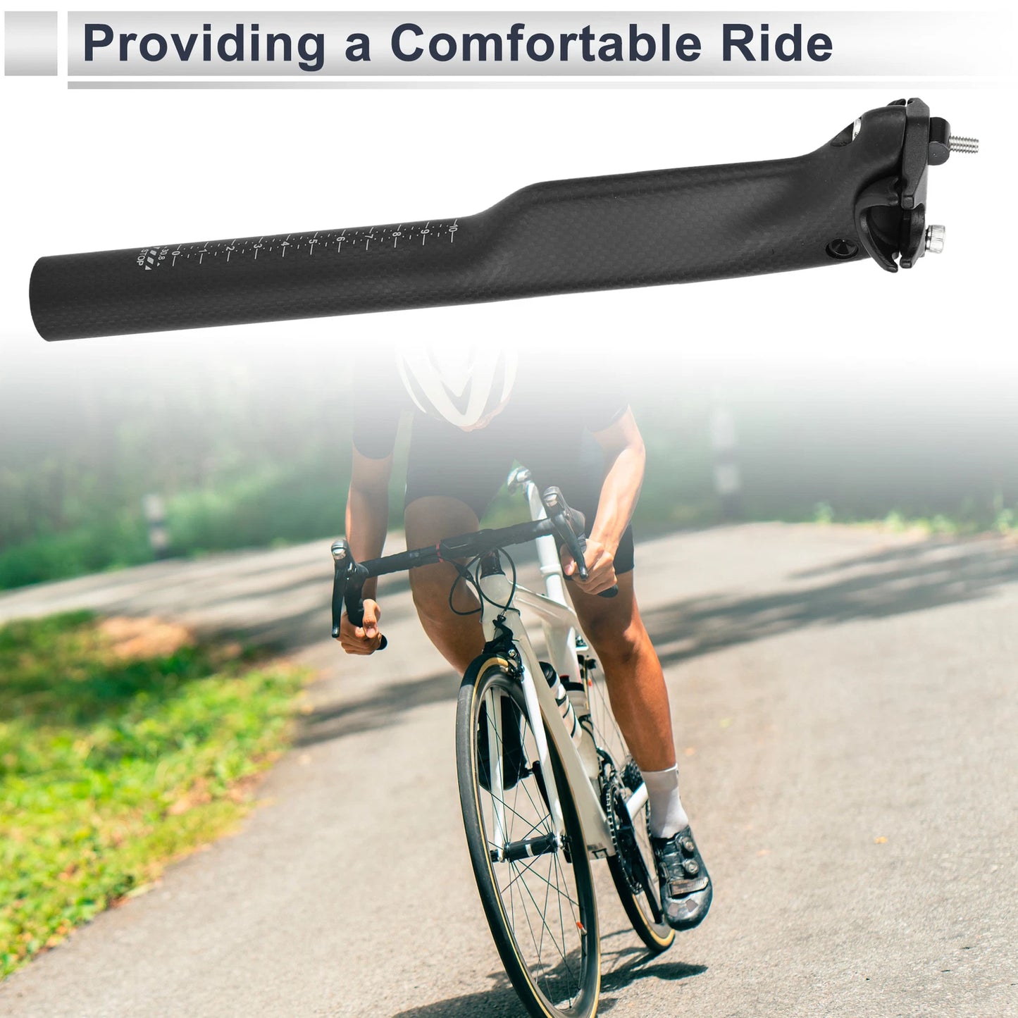 30.8mm Carbon Fiber Bike Seat Post for Light Saddle (30.8x300mm)