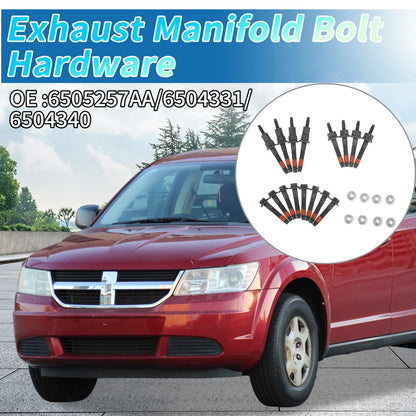 Exhaust Manifold Stud Bolt Nut Kit 24 x for Dodge Jeep
