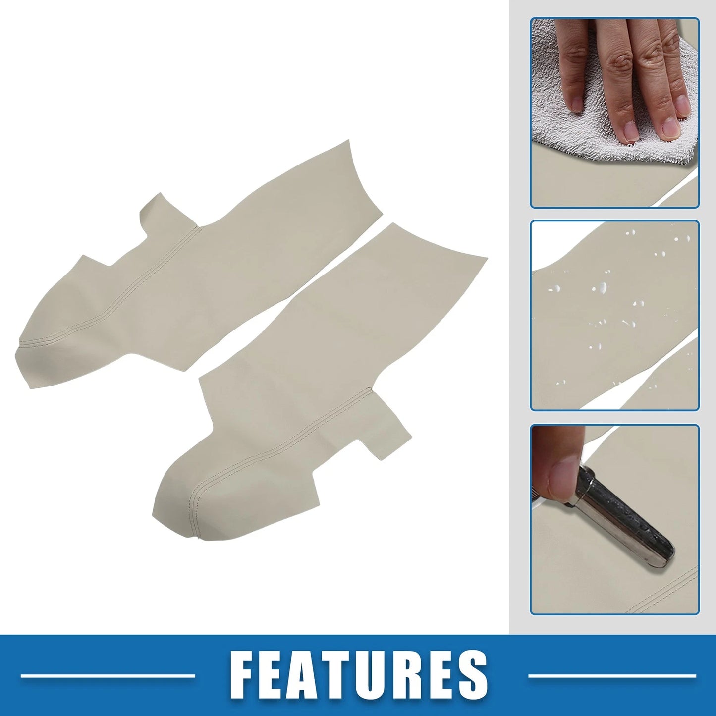 1 Pair Armrest Cover for Hyundai Santa Fe (2006–2012) Beige
