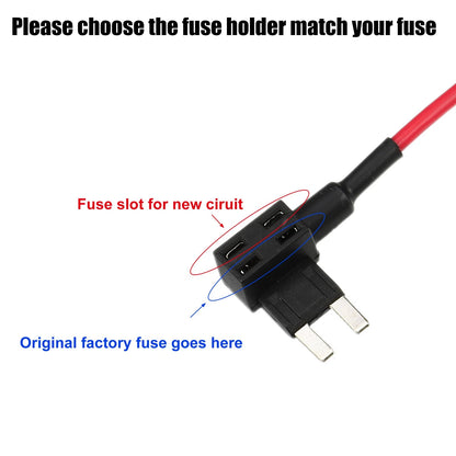 32V Mini Fuse Tap Adapter Kit  15A Blade Fuses for Cars & Boats