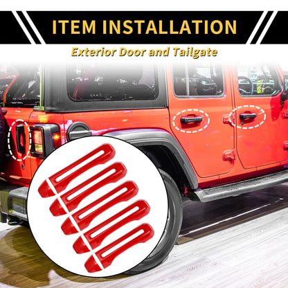 Set of 1 Door Tailgate Handle Cover for Jeep Gladiator JT (2020–2021) Red