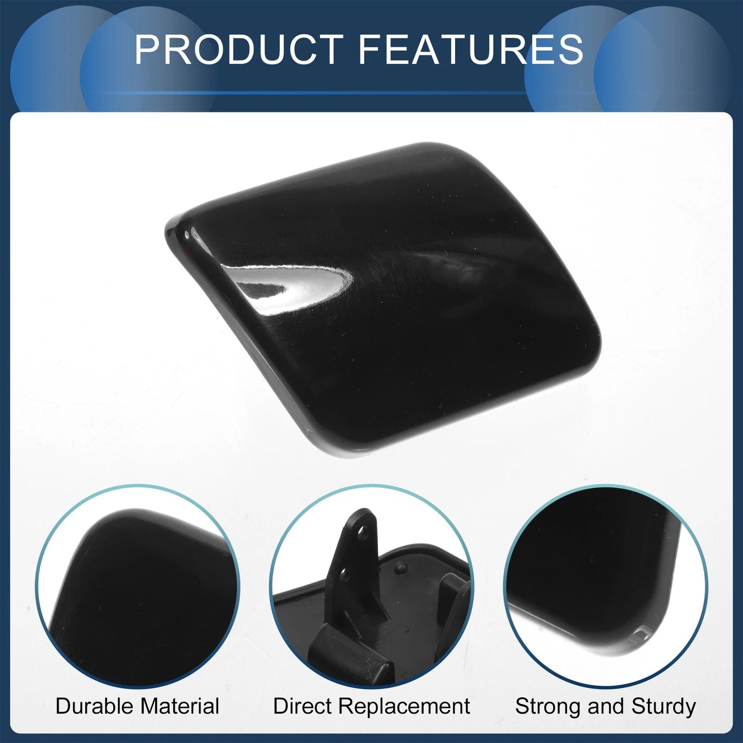 Front Right Washer Nozzle Cover Cap for VW Golf 4 (1998–2006) 1 Pcs Black