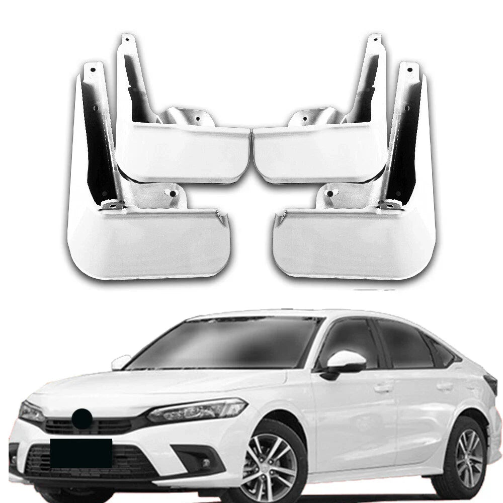 Pearl White Painted Mud Flaps Guards Splash Flares for Honda Civic (2022–2024)