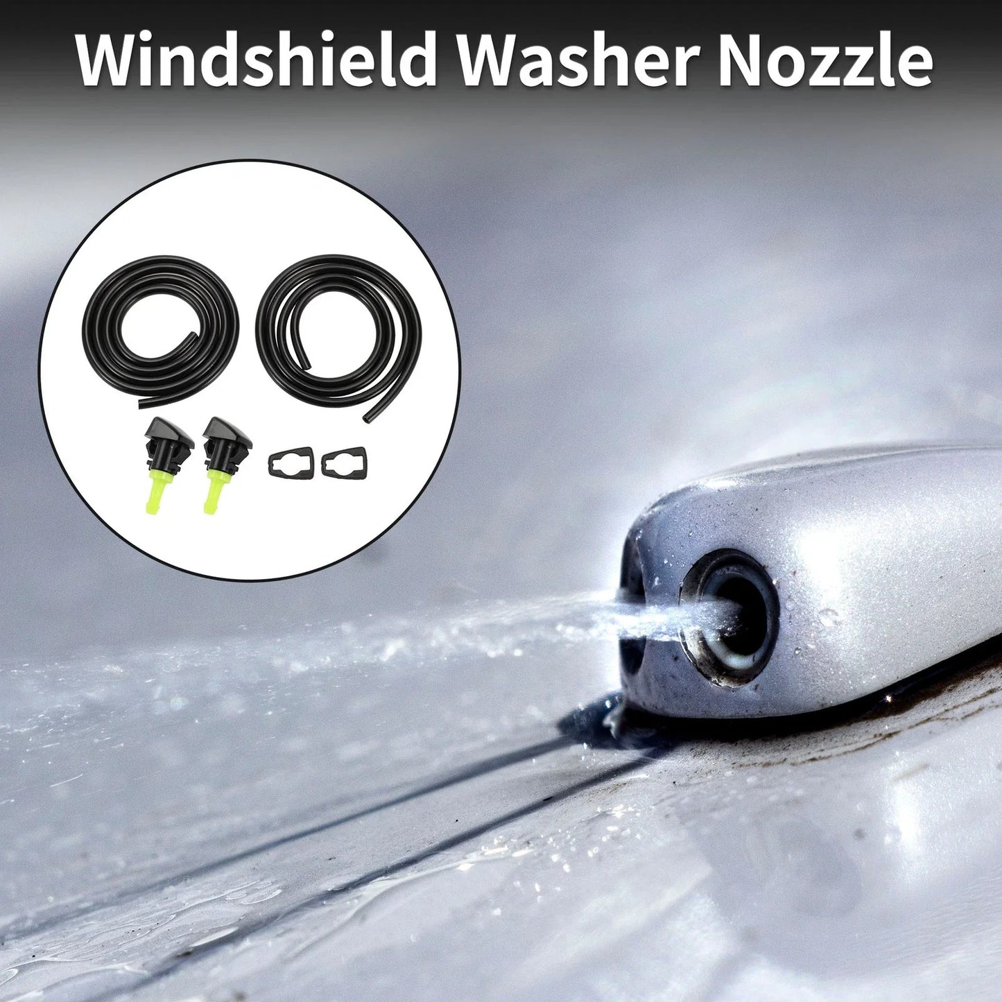 Windshield Washer Nozzle & Gasket, Fluid Hose for Dodge (2001-2006)