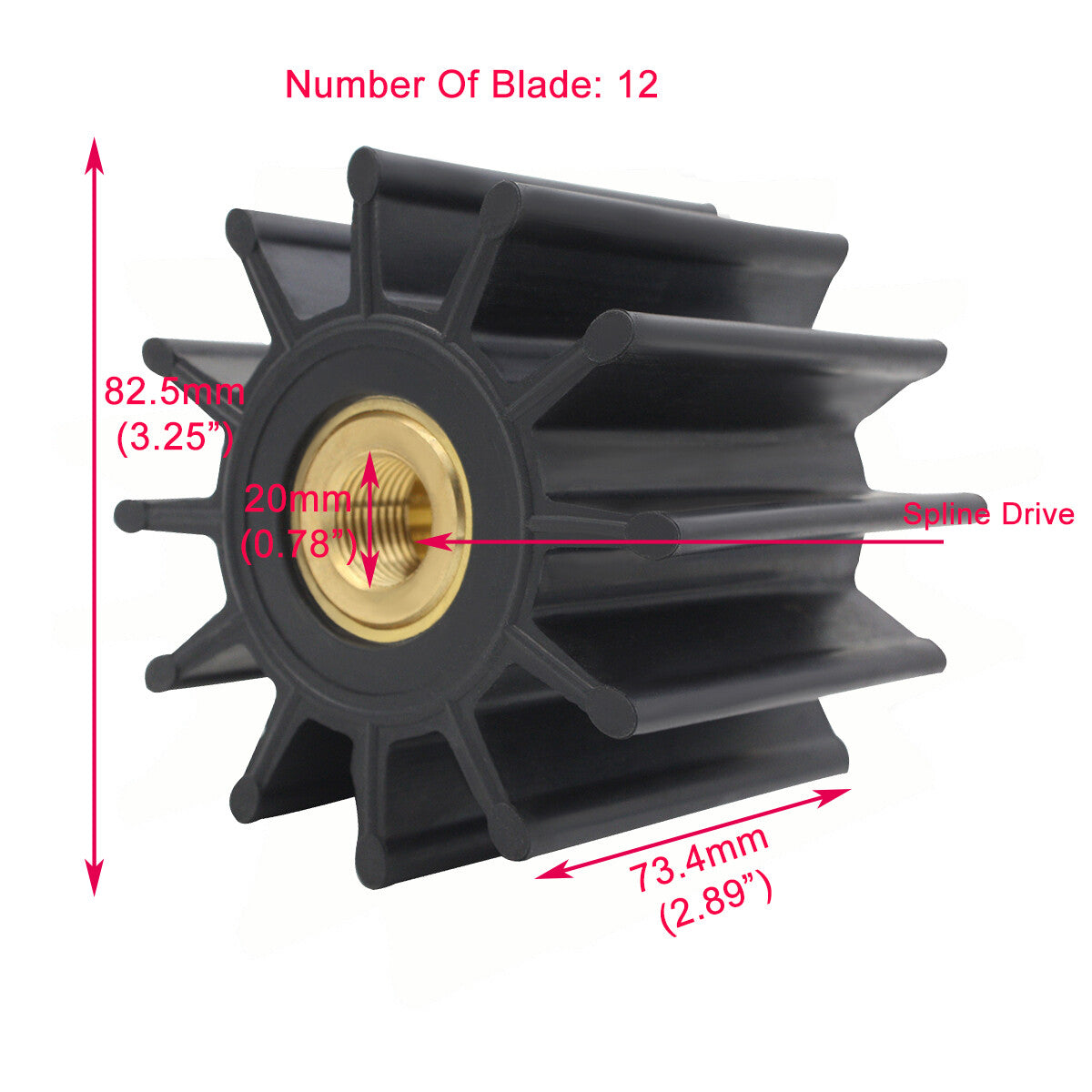 Water Pump Impeller Kit for Cummins Marine Diesel (3974456)