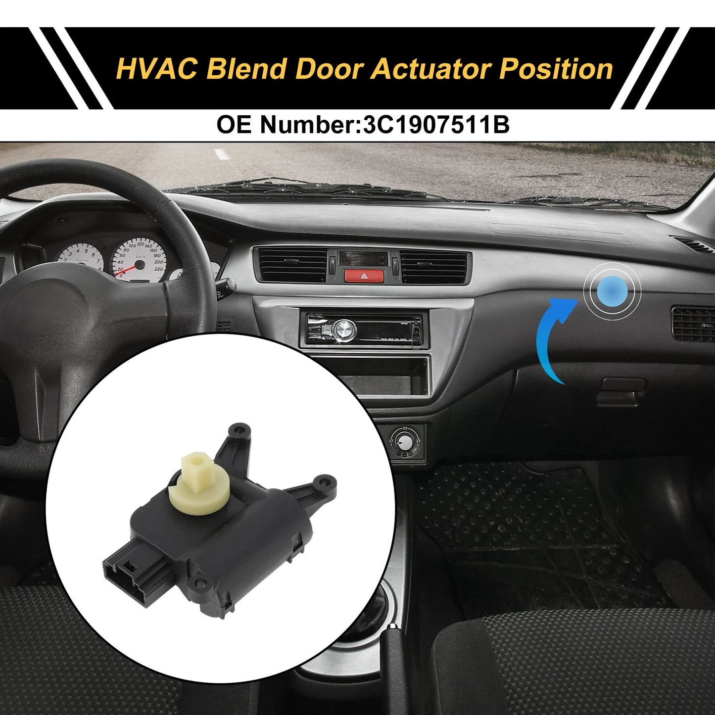HVAC Heater Blend Door Actuator for Volkswagen Passat (2009–2012) No. 3C1907511B