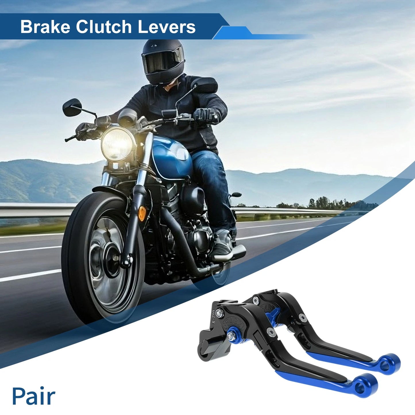 Adjustable Brake Clutch Lever for Kawasaki Ninja 650R (2009–2016) Black Blue