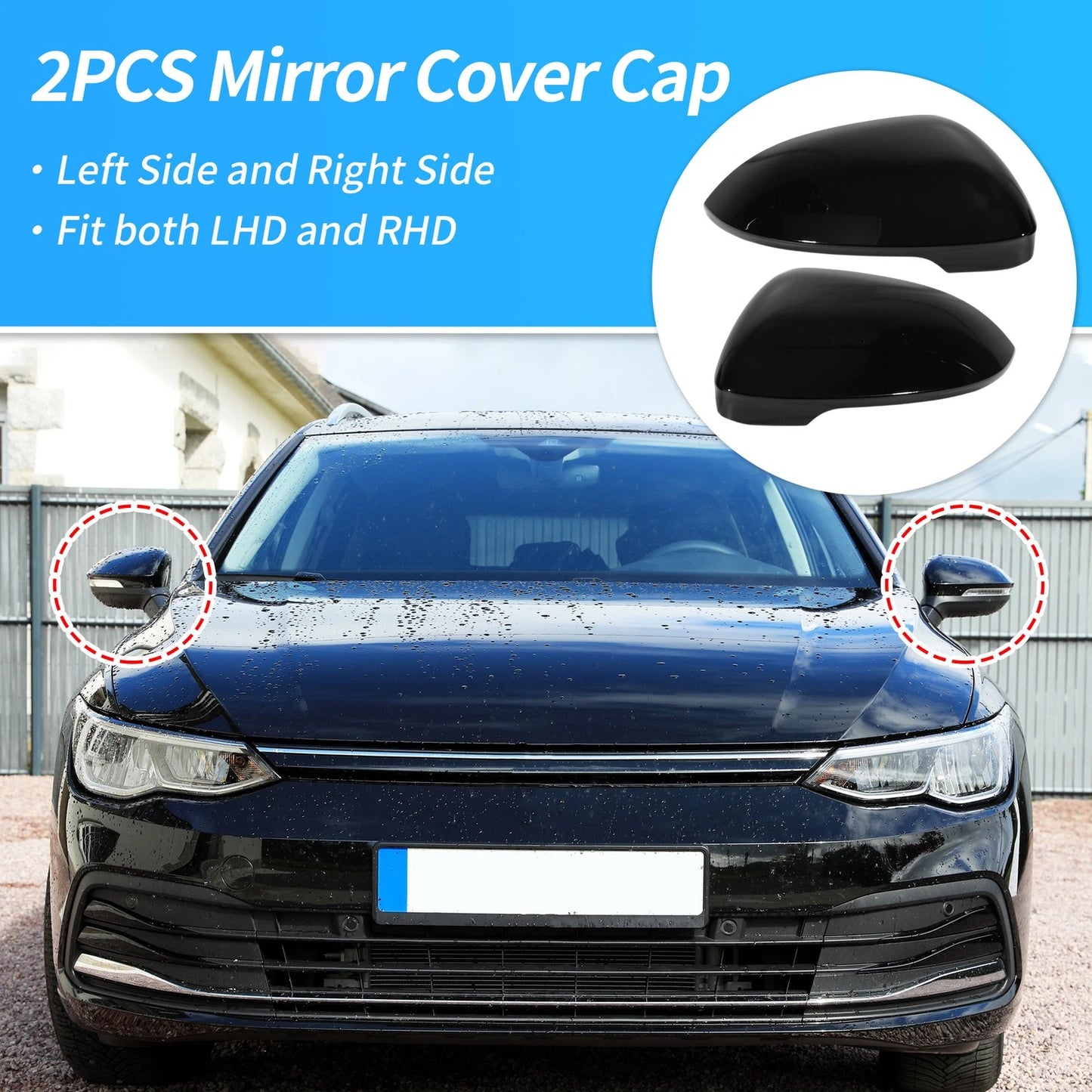 Car Mirror Cover Cap for Volkswagen (2000–2023) 5H0857537/5H0857538
