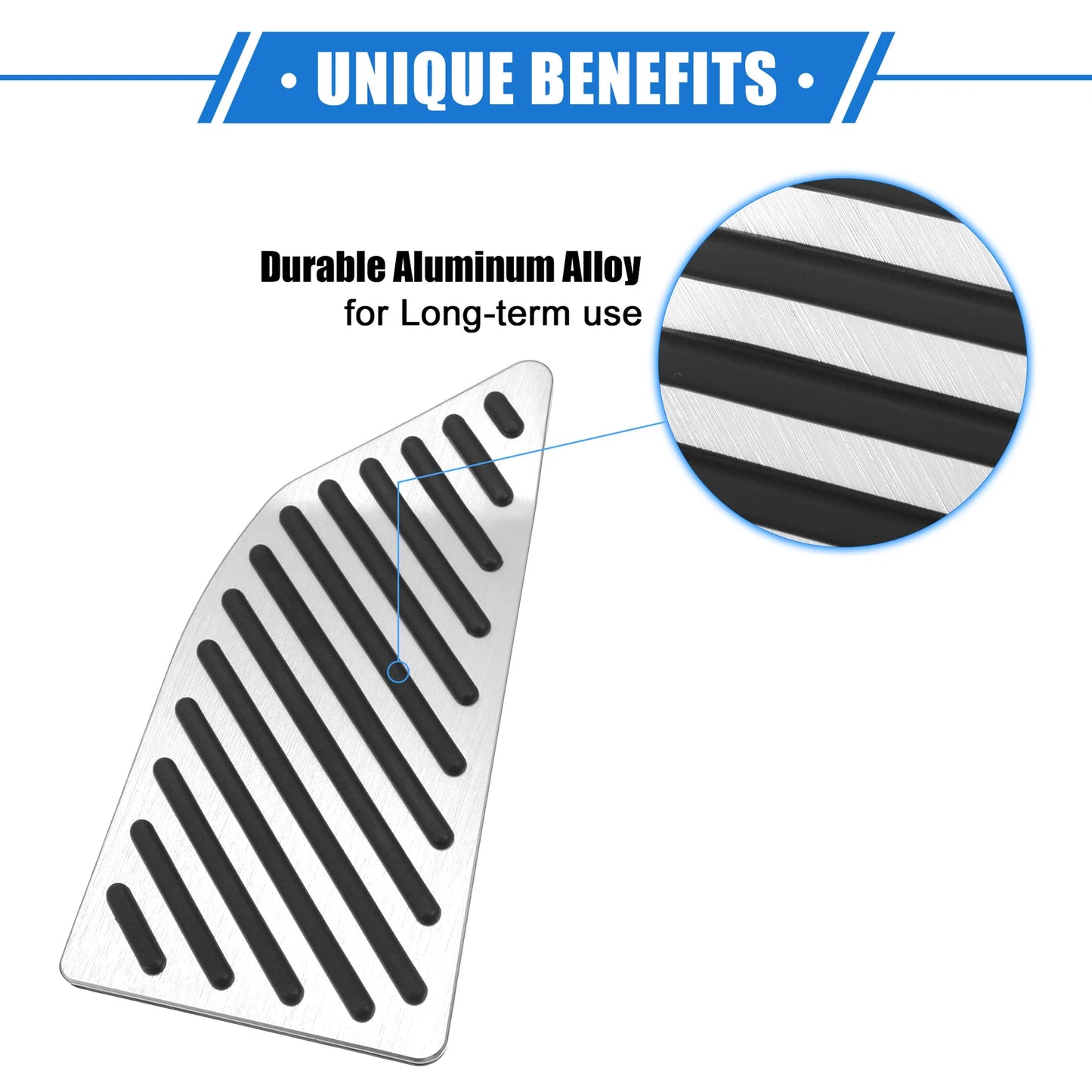 Foot Rest Pedal Cover for Toyota Corolla (2019–2020) Antislip Silver Tone