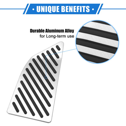 Foot Rest Pedal Cover for Toyota Corolla (2019–2020) Antislip Silver Tone