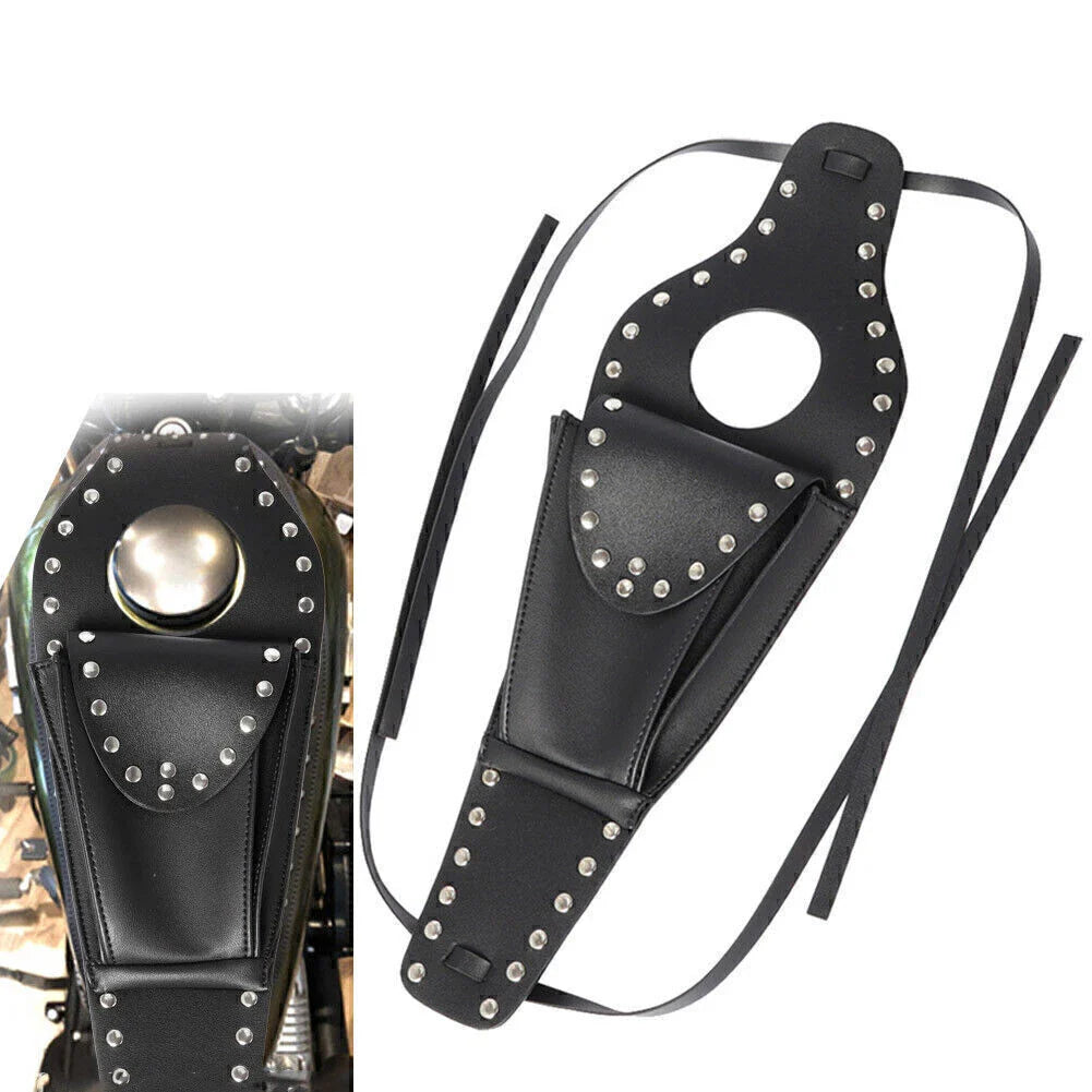 Black Fuel Gas Tank Cover & Dash Console Pouch Bag for Harley Sportster 883