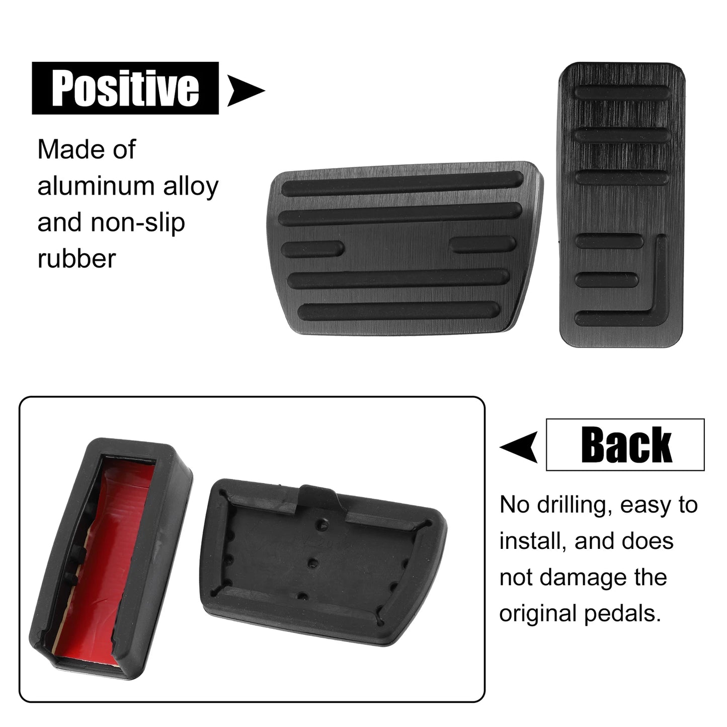 2 Pcs Foot Pedal Cover Non-Slip Metal for Honda HR-V Vezel (2014–2021)