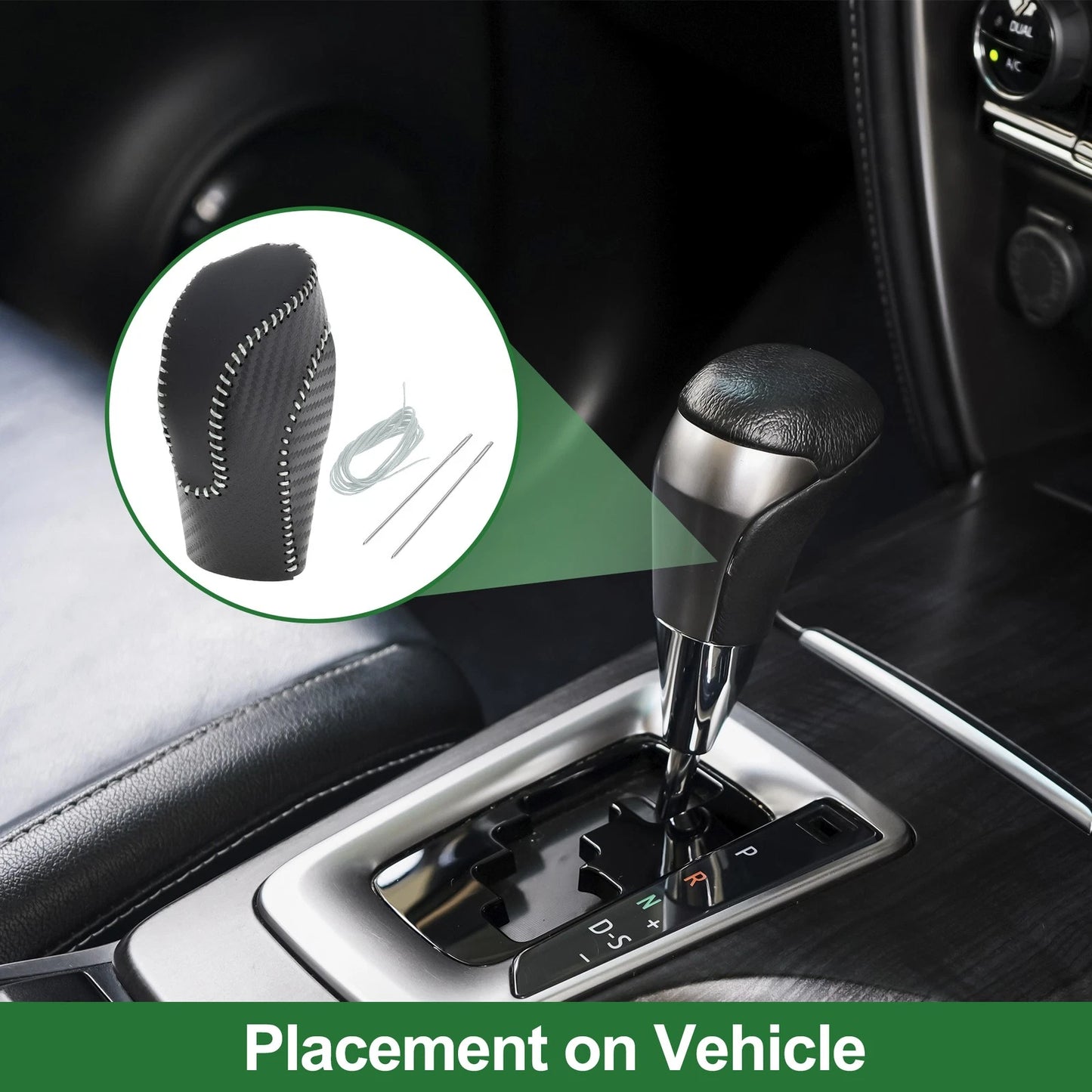 Gear Shift Knob Cover for Subaru Forester (2018–2023) Black Carbon Fiber