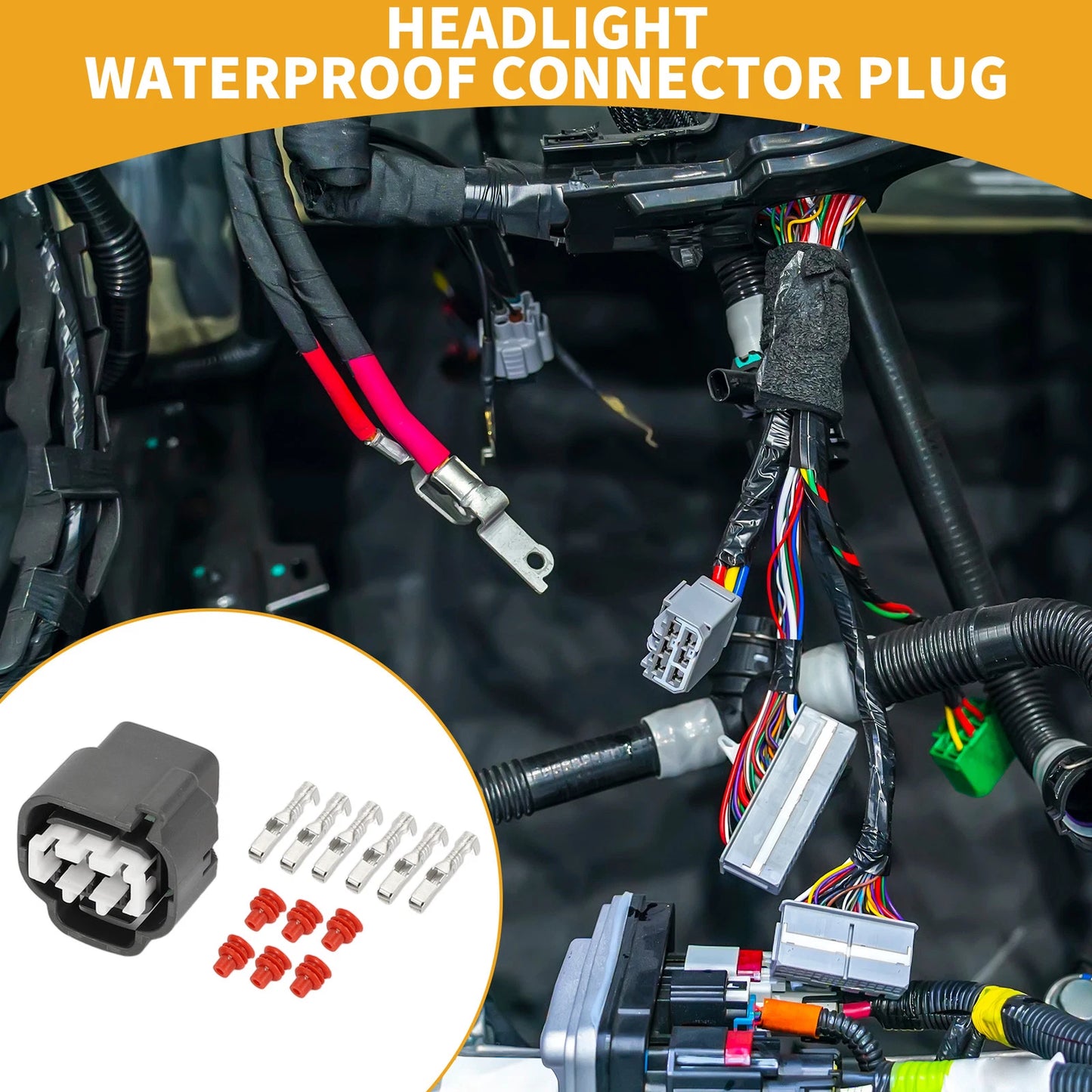 6 Pin Waterproof Headlight Connector Plug for Toyota