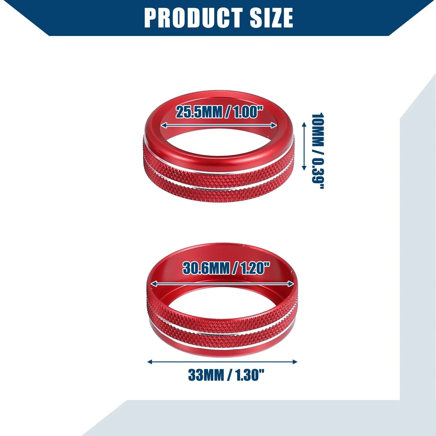 AC Control Switch Knob Cover for Honda Fit 2020-2023 Red 3 x Pieces