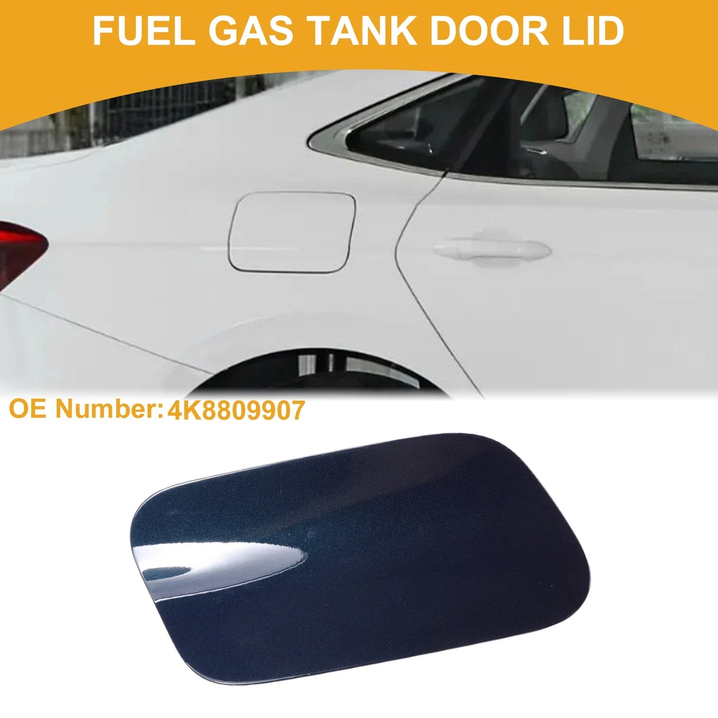 Fuel Tank Door Cap for Audi A7 (2019–2024) Clip Type No. 4K8809907 Electric Blue ABS
