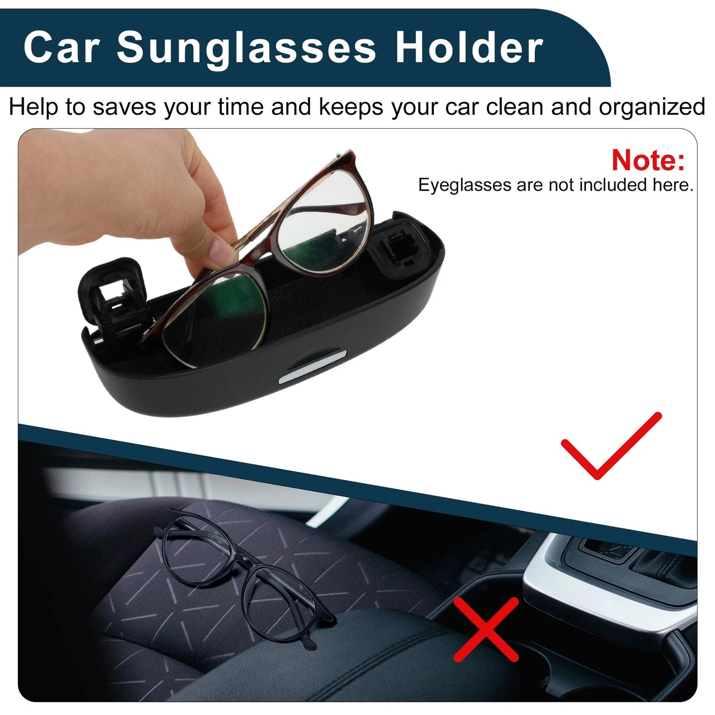 Set of 1 Car Sunglasses Case for Toyota C-HR (2016–2023) Eyeglasses Holder