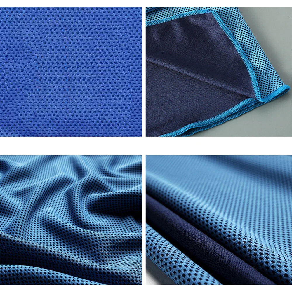 4 x Cooling Towels with Waterproof Bag & Carabiner for Running Yoga Climb