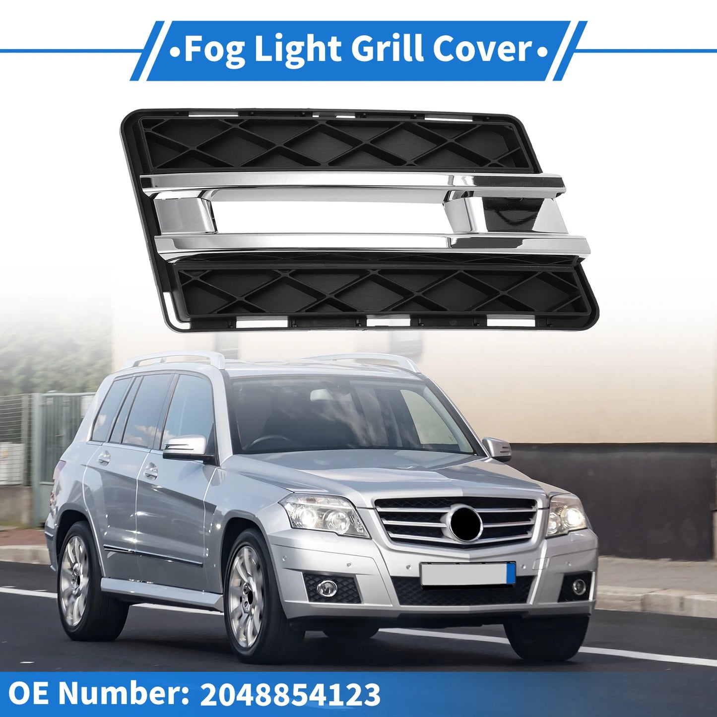 1pc Fog Light Grill for Mercedes-Benz GLK-Class (2008–2015) No. 2048854123