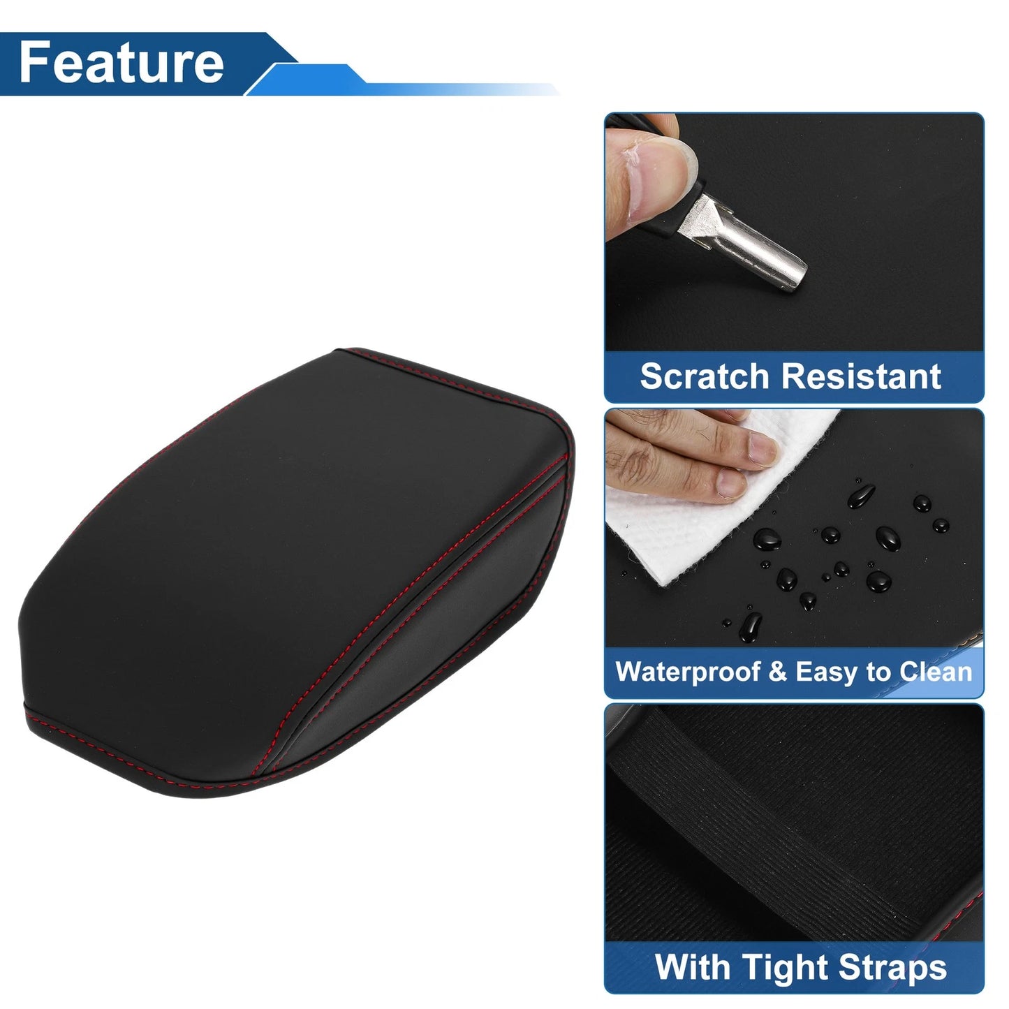 Armrest Cover for VW T-ROC (2018–2024) Anti-Scratch Black Red