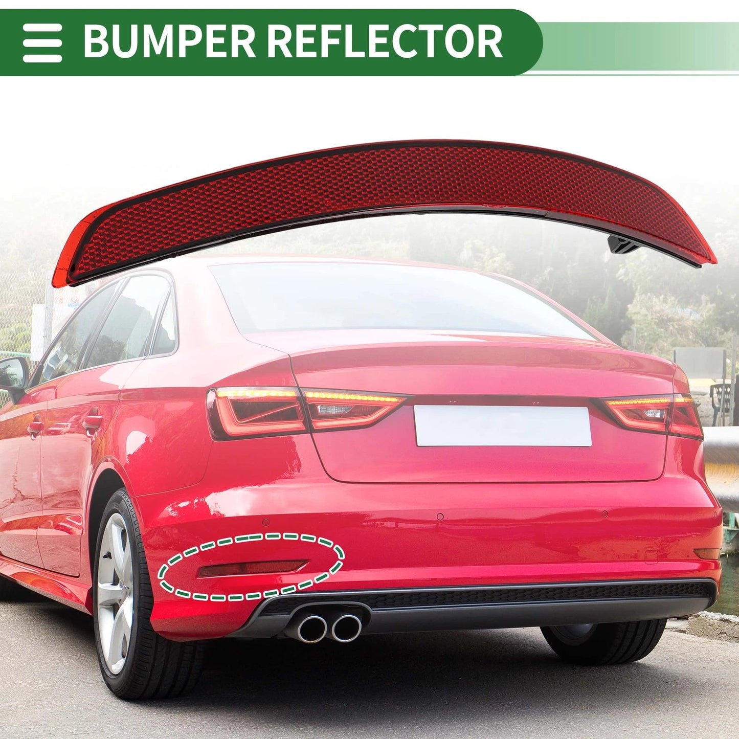 Bumper Reflector No. 8VD945105/8V5945105A for Audi A3 (2014–2016)