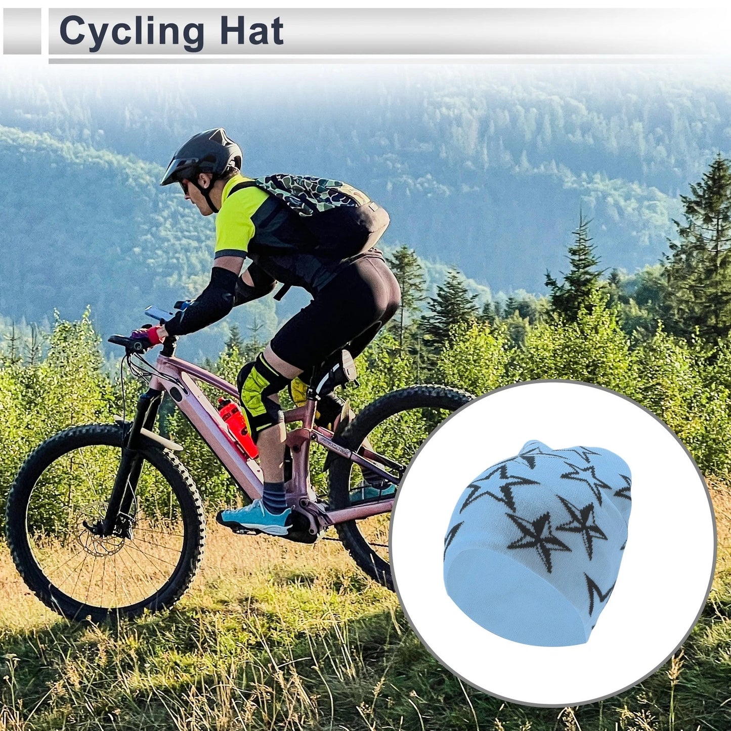 Cycling Hat for Universal Fit (22x21cm) - Light Blue, Breathable, Comfortable