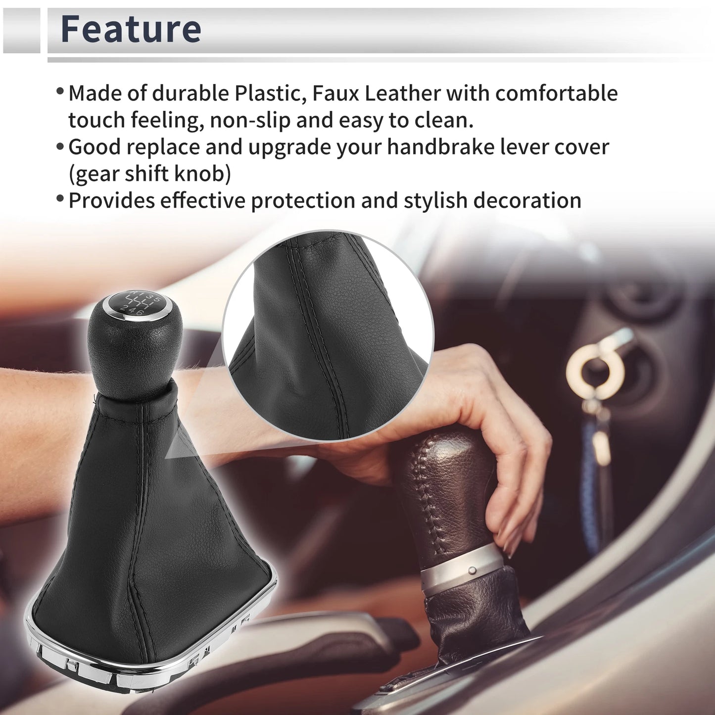 6 Speed Gear Shifter Knob with Cover for Chevrolet Cruze (2010–2015)
