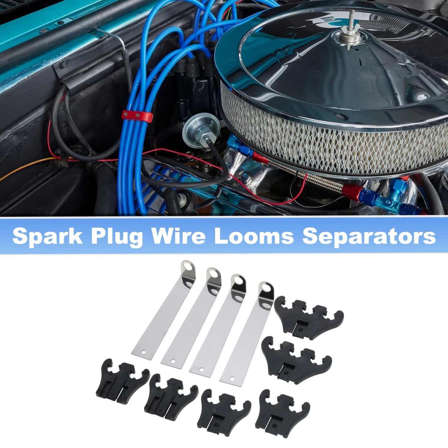 Spark Plug Separators Looms for Chevy Ford 7/8/9mm (Fits Various Models)