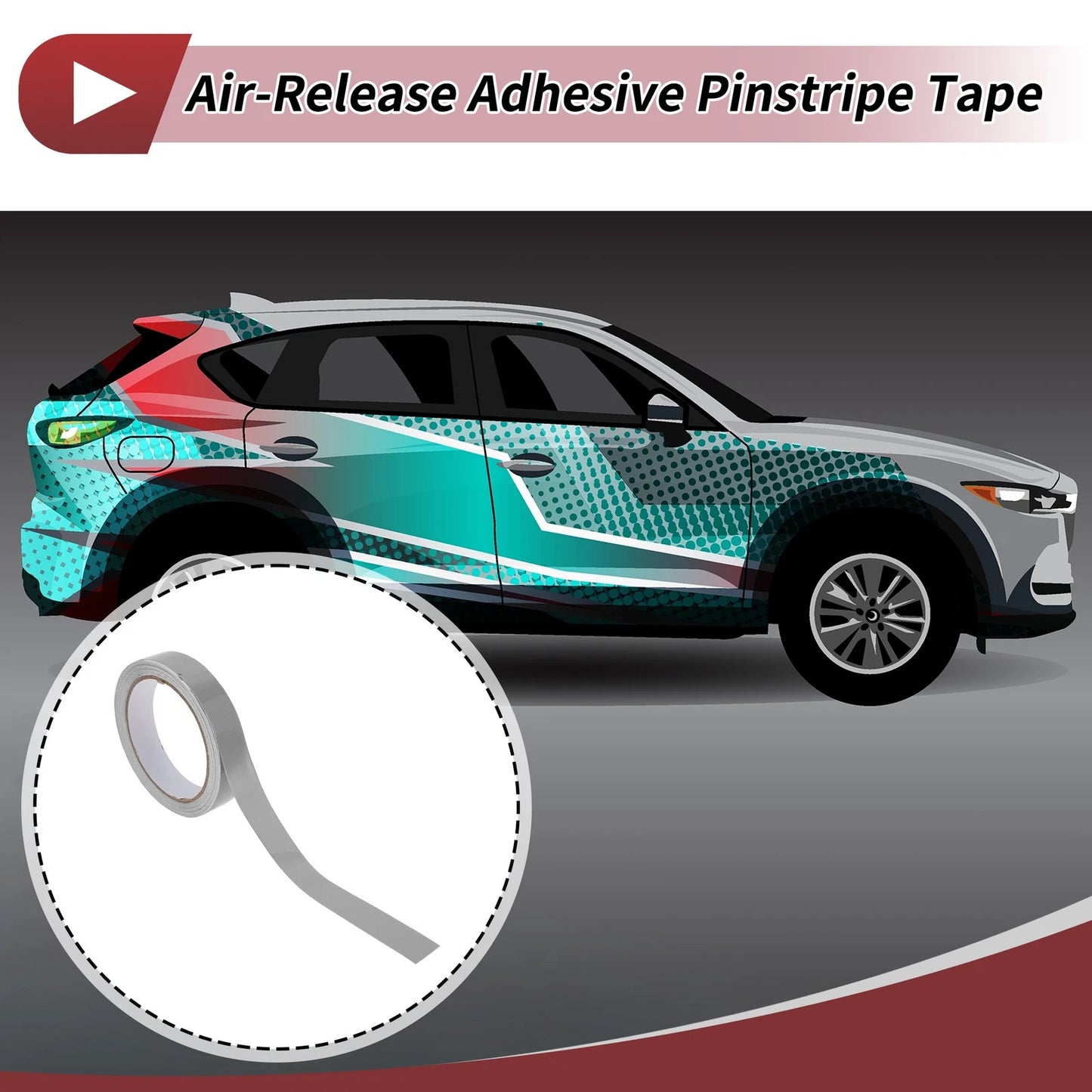 Pinstripe Tape 25mmx10m for Car Motorcycle Boat Gloss Silver Tone (1 Pc)